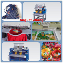 China Shenzhen Elucky different 15 colors two heads embroidery machine with top quality and cheap price for textile embroidery